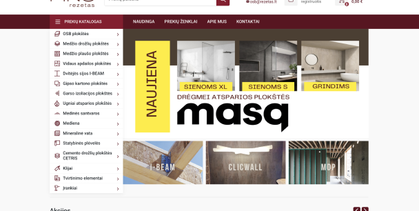 Piattaforma PrestaShop B2B snella per principale fornitore di pannelli per edilizia